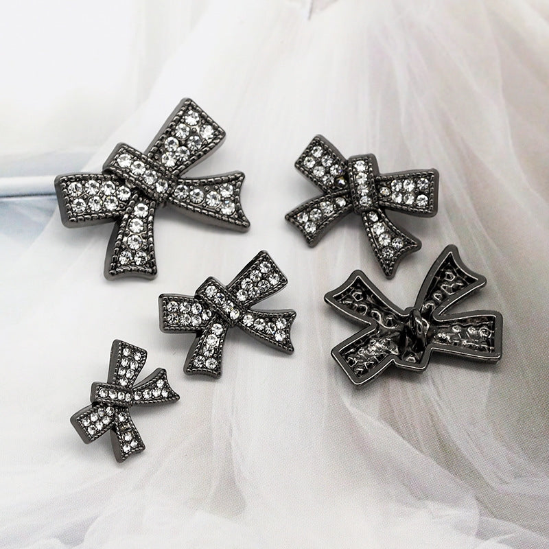 Factory Wholesale Metal Bow Diamond Button for Shirts and Cardigans