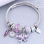 Fairy Style Butterfly Stainless Steel Crystal Inlay Cuff Bracelet