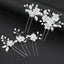 Floral Alloy Hairpin Set - U-Shaped Bridal Wedding Tiara Headwear