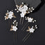 Floral Alloy Hairpin Set - U-Shaped Bridal Wedding Tiara Headwear