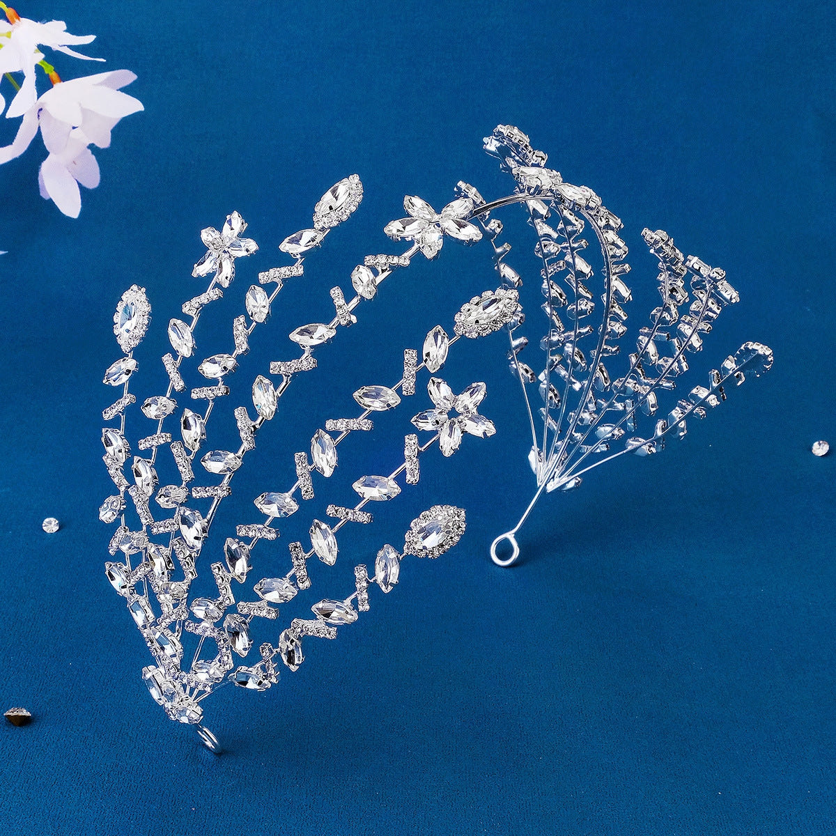 Fairy Leaf Flower Rhinestone Embellished Hairband