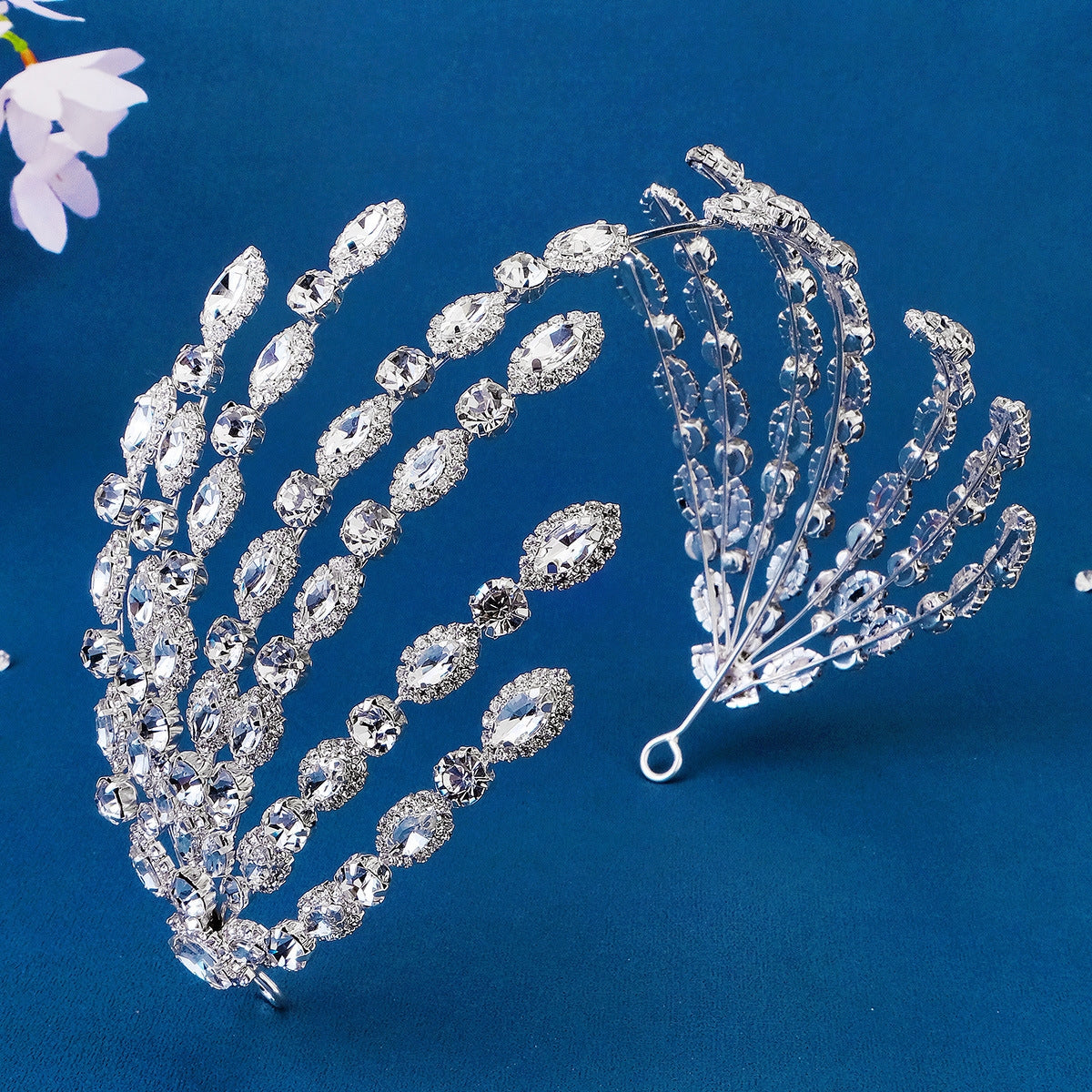 Fairy Leaf Flower Rhinestone Embellished Hairband