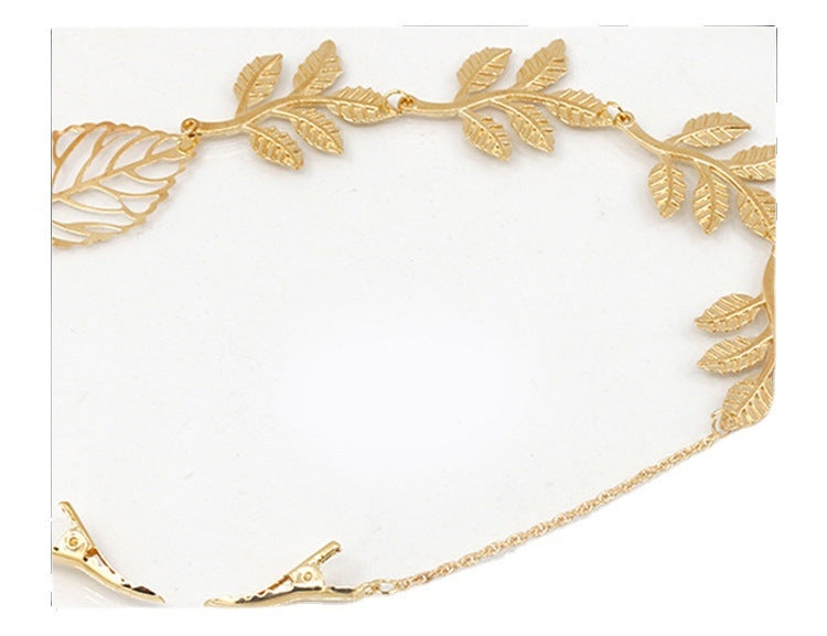 Fairy Leaf Butterfly Alloy Hair Band with Tassel Chain