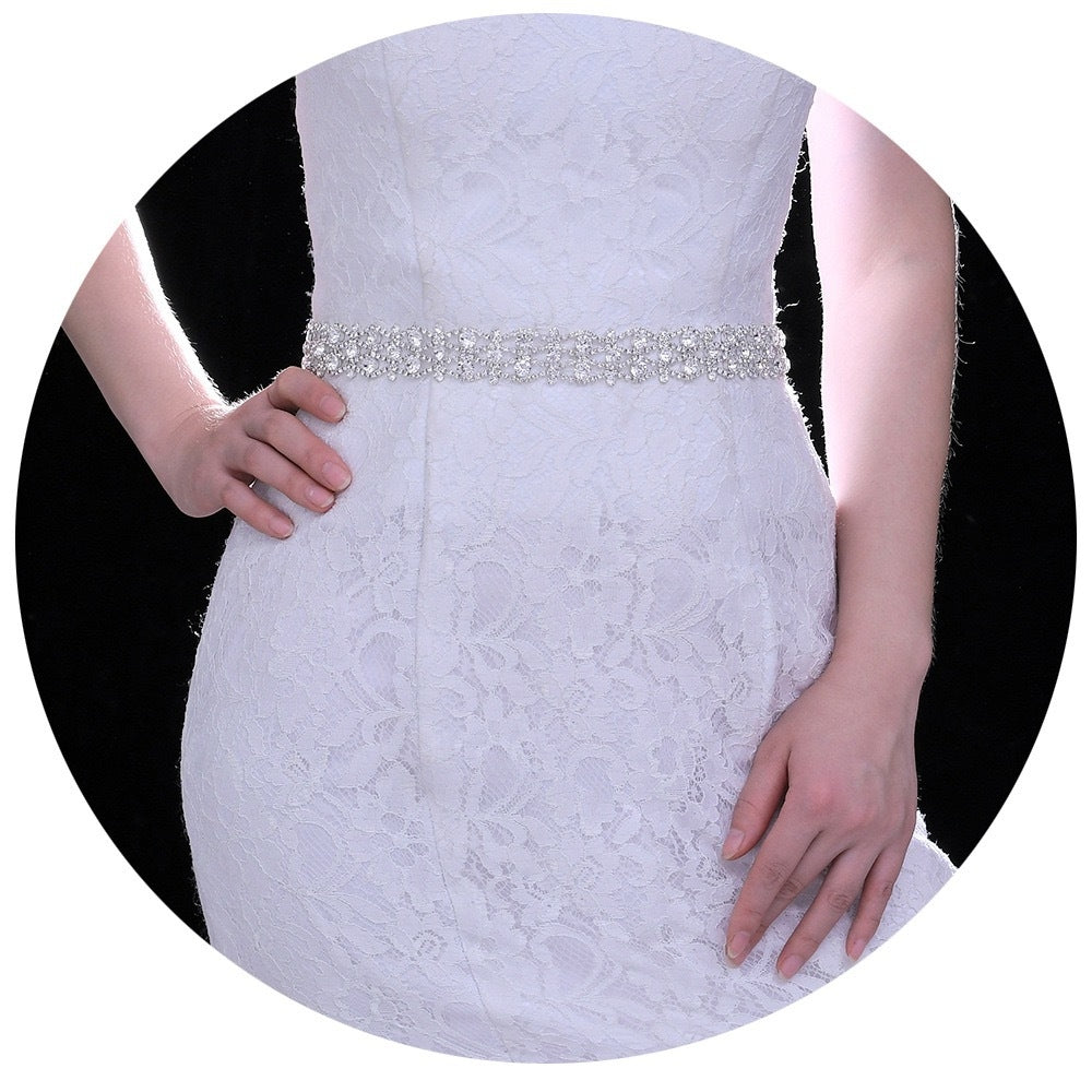 Fairy Style Solid Color Alloy Plated Women's Belt with Rhinestone Embellishment