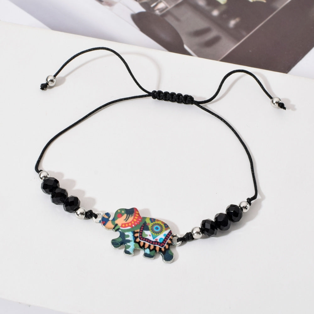 Butterfly Elephant & Unicorn Crystal Beaded Rope Bracelet Set for Women and Kids