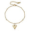 Fashion Adjustable Heart Pendant Rhinestone Stainless Steel Anklet Bracelet