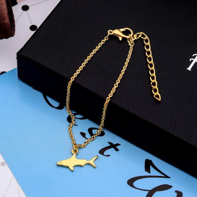 Fashion Alloy Shark Pendant Bracelet Anklet Nhcu149804