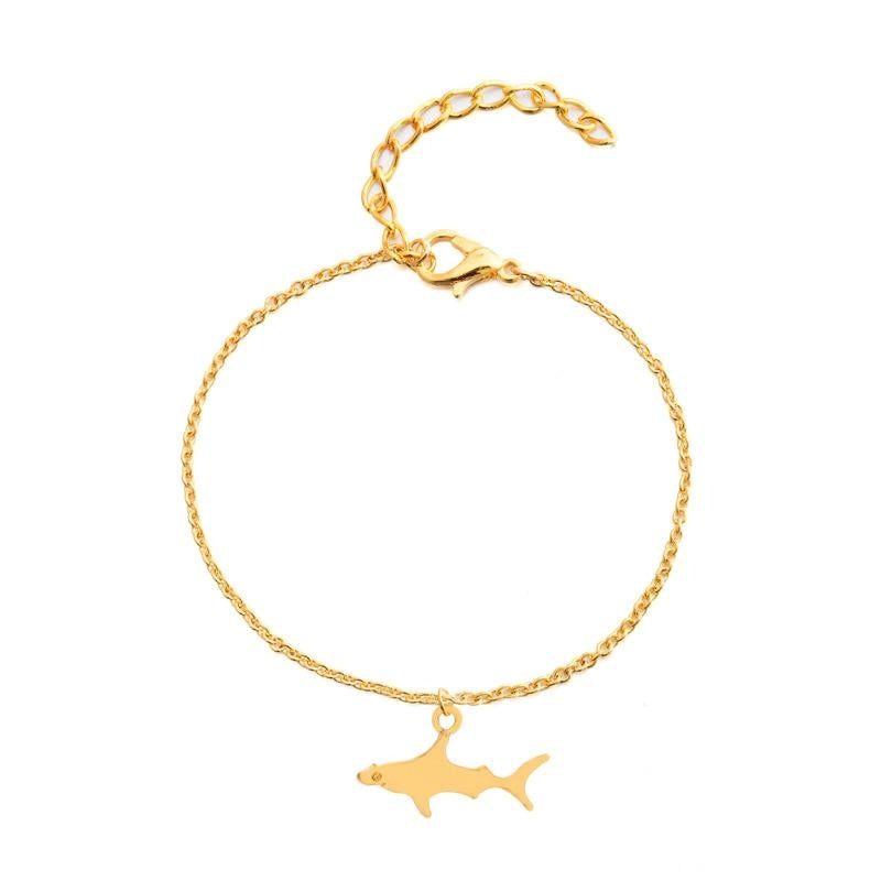 Fashion Alloy Shark Pendant Bracelet Anklet Nhcu149804