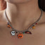 Halloween Pumpkin Bat Pendant Necklace - Fashion Alloy Women's Jewelry