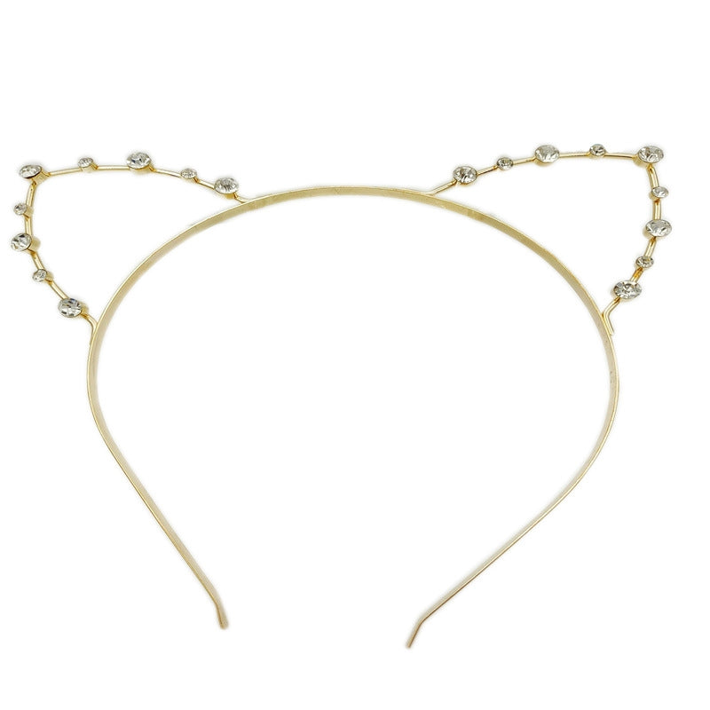 Fashion Rhinestone Cat Ear Pearl Hairband