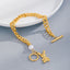 Fashion Double Layer Bear Stainless Steel 18k Gold Plated Pearl Bracelet