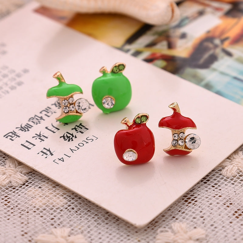 Asymmetric Rhinestone & Pearl Butterfly Stud Earrings - Korean Fashion Trend