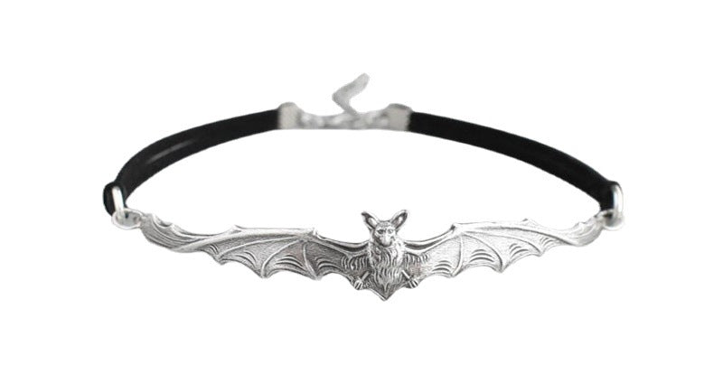 Fashion Halloween Bat Pendant Choker Necklace for Women