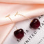 Korean Cherry Berry Long Earrings for Women - Cute Summer Studs