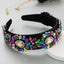 Fashion Black Velvet Rhinestone Wide-Brim Headband