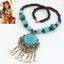 Bohemian Gem Tassel Pendant Necklace