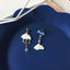 Fashion Bow Knot Asymmetric Cloud Tassel Earrings with S925 Silver Needle