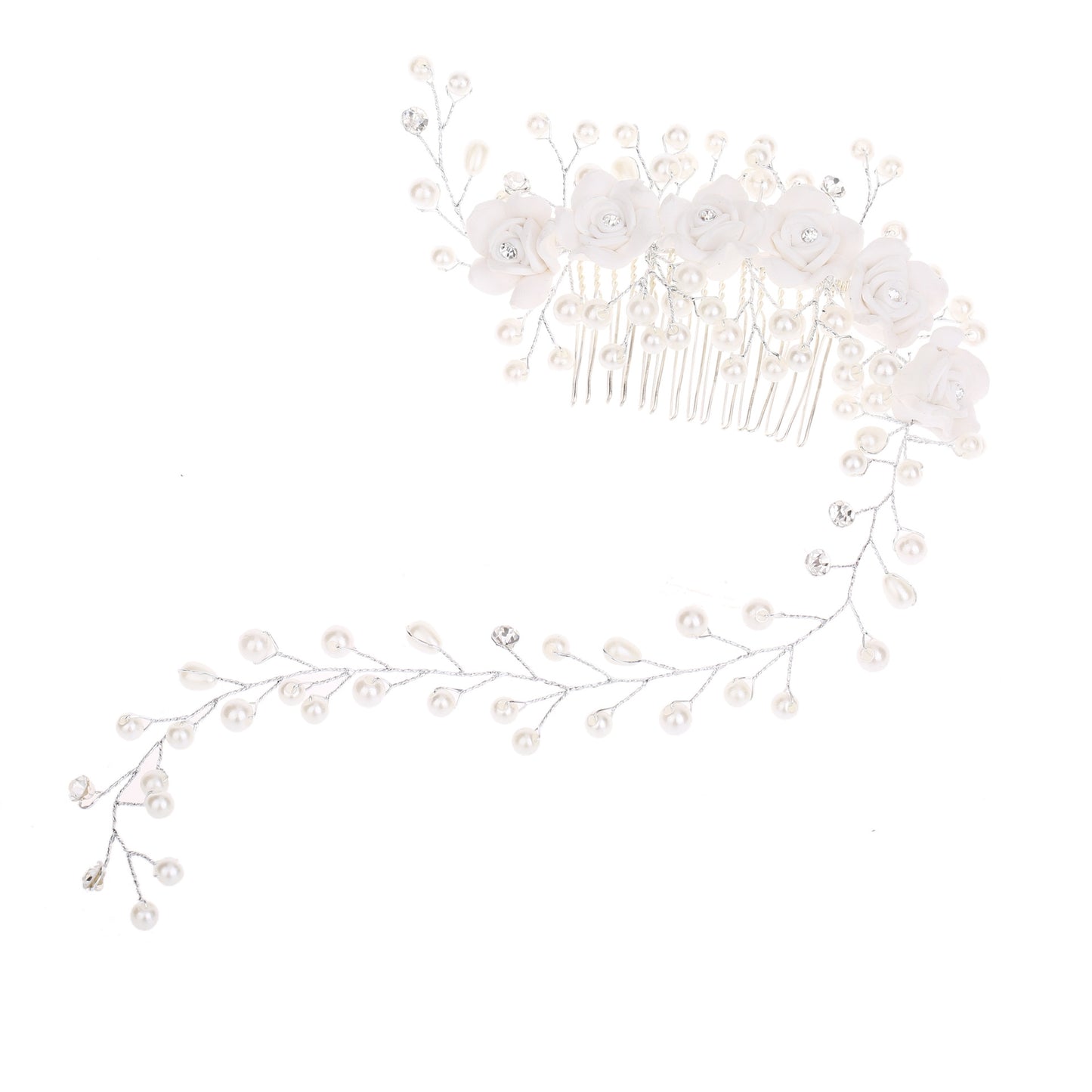 Fashion Bridal Handmade Pearl Flower Hair Comb for Weddings and Special Occasions