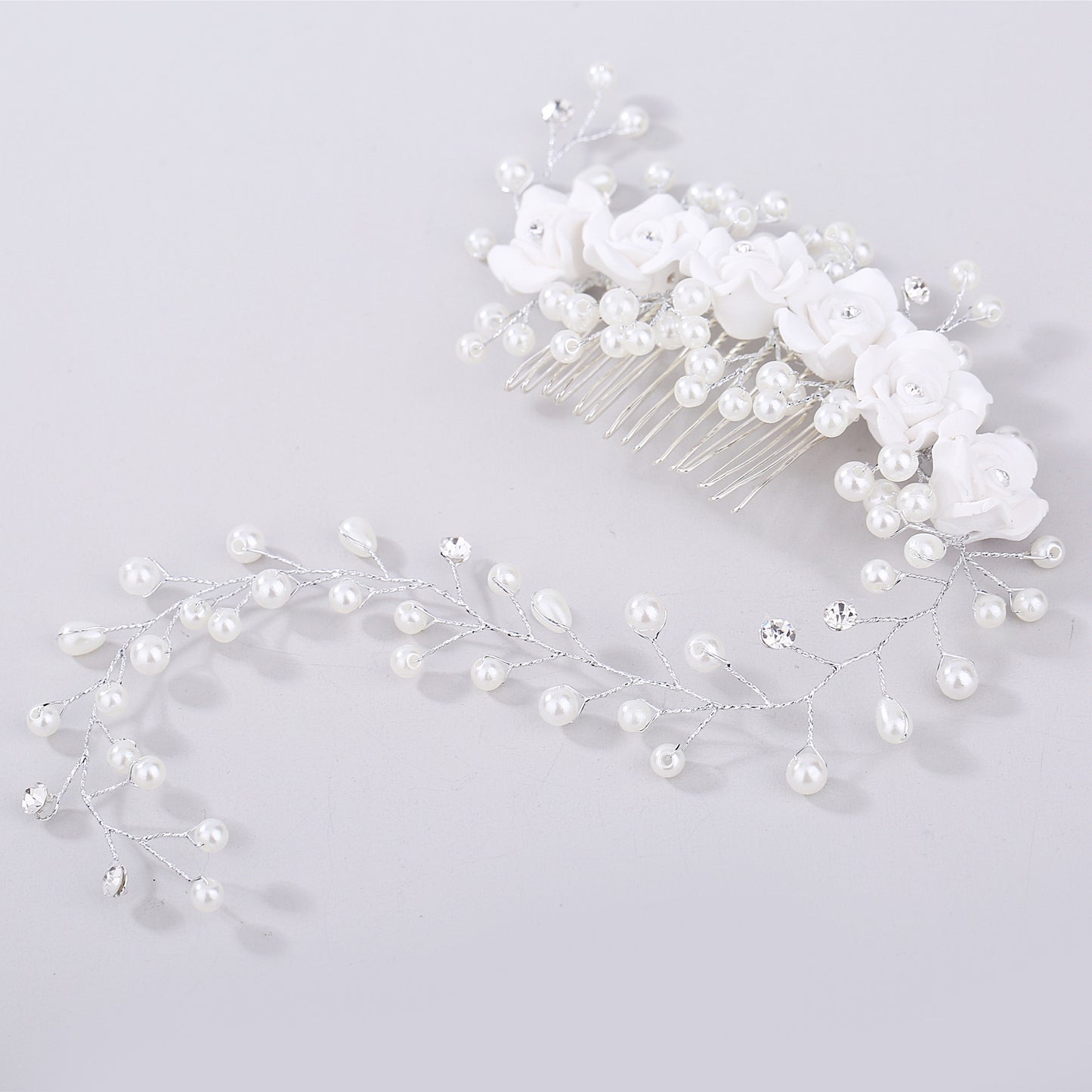 Fashion Bridal Handmade Pearl Flower Hair Comb for Weddings and Special Occasions