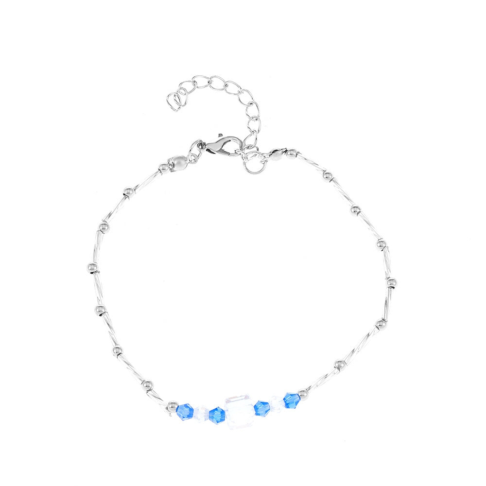 Fashion Crystal Butterfly Pearl Anklet for Women