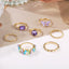 Fashion Butterfly Rhinestone Adjustable Women's Ring Set - 7 Pieces