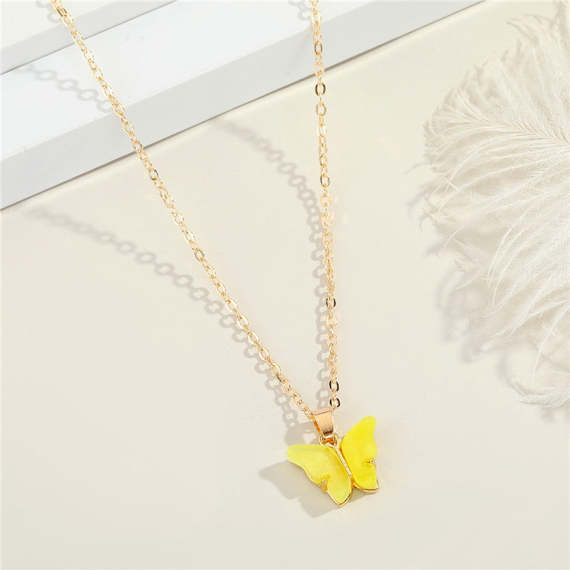 Fashion Resin Butterfly Pendant Necklace for Women