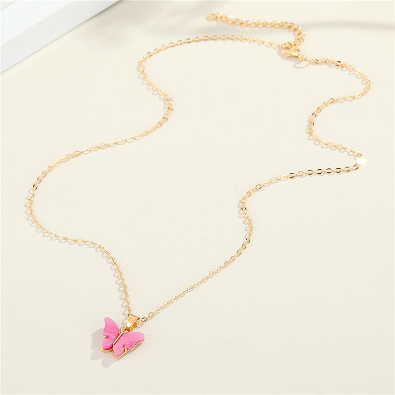 Fashion Resin Butterfly Pendant Necklace for Women