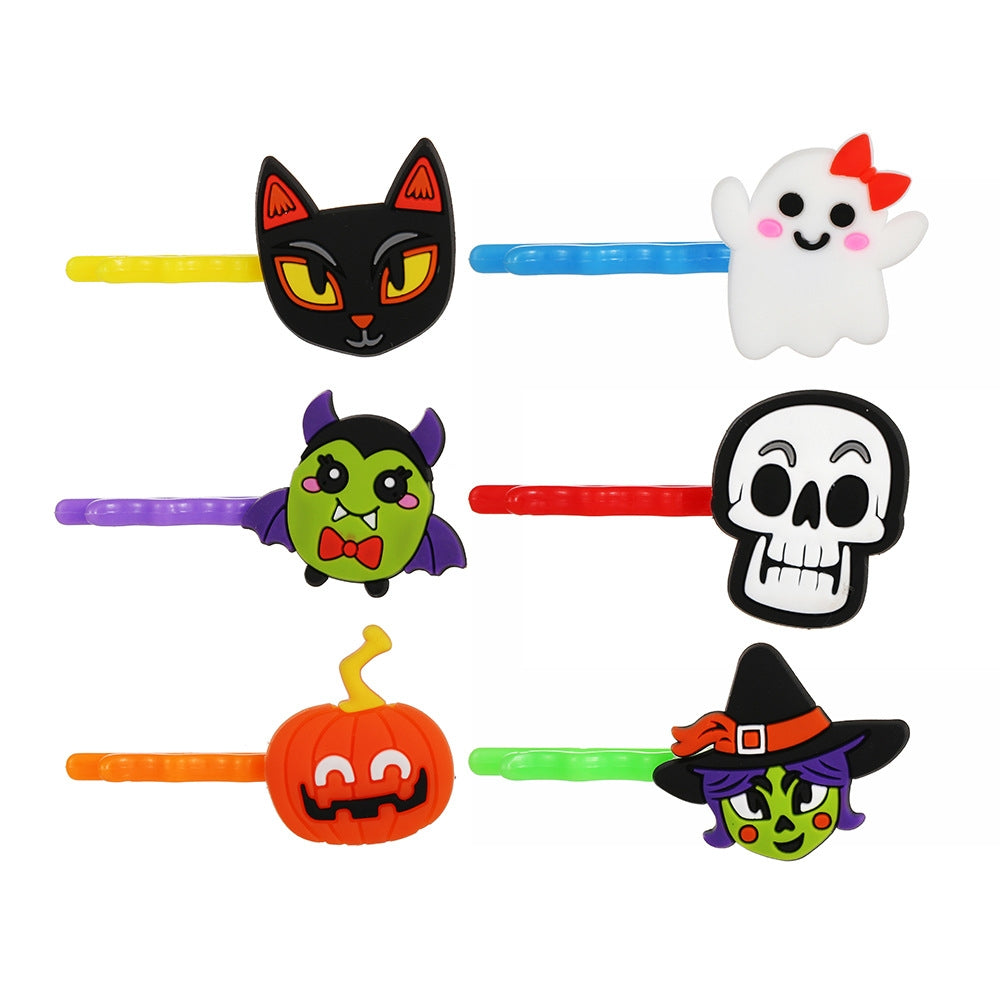 Fashion Halloween Cartoon Epoxy Hair Clips for Kids