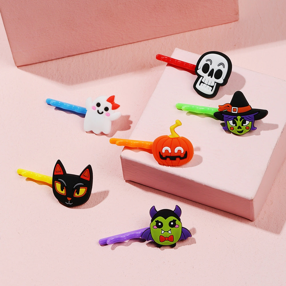 Fashion Halloween Cartoon Epoxy Hair Clips for Kids