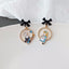 Fashion Cartoon Enamel Butterfly Bow Drop Earrings