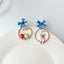 Fashion Cartoon Enamel Butterfly Bow Drop Earrings