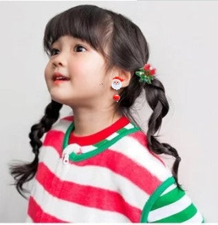 Fashion Christmas Reindeer Tassel Clip-On Earrings for Kids