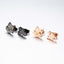 Fashion Stainless Steel Animal Ear Studs - Black Cat & Dog Design