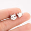 Fashion Stainless Steel Animal Ear Studs - Black Cat & Dog Design