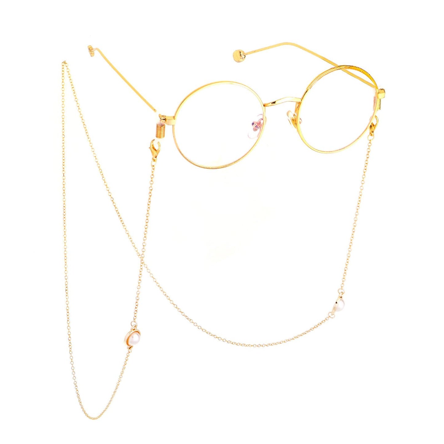 Fashion Alloy Beaded Eyeglass Chain Necklace