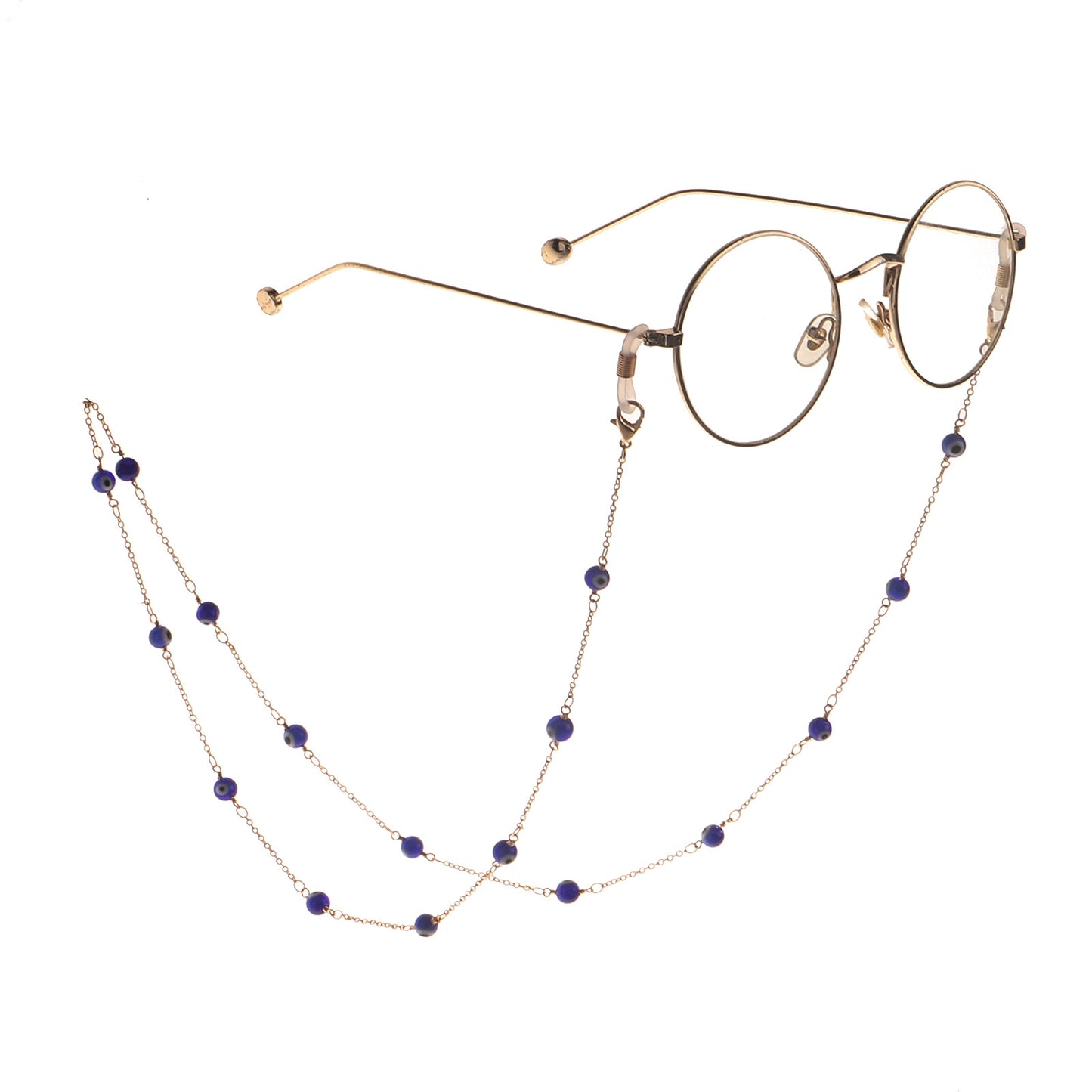 Fashion Chain Blue Eye Beads Handmade Eyeglasses Retainer