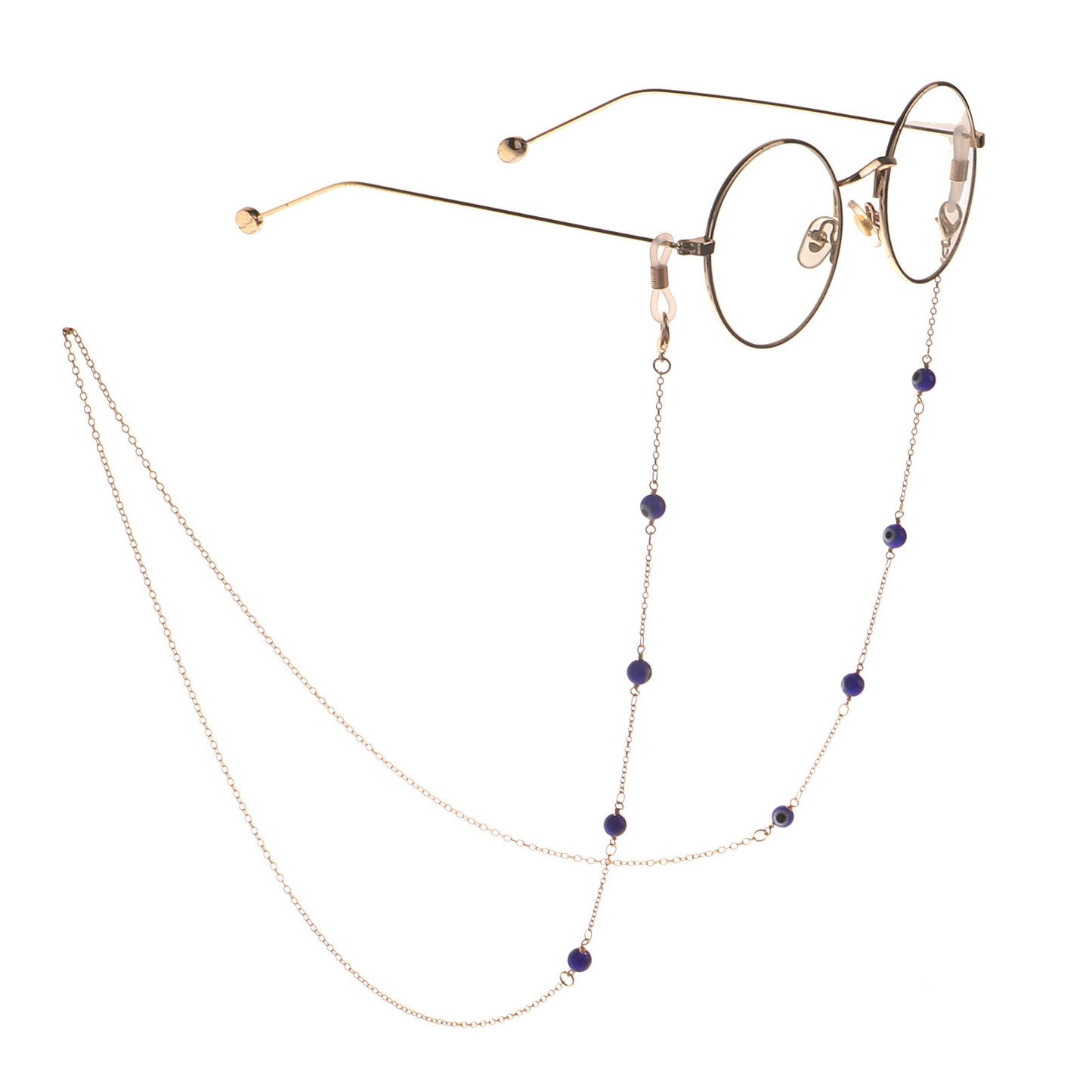 Fashion Chain Blue Eye Beads Handmade Eyeglasses Retainer