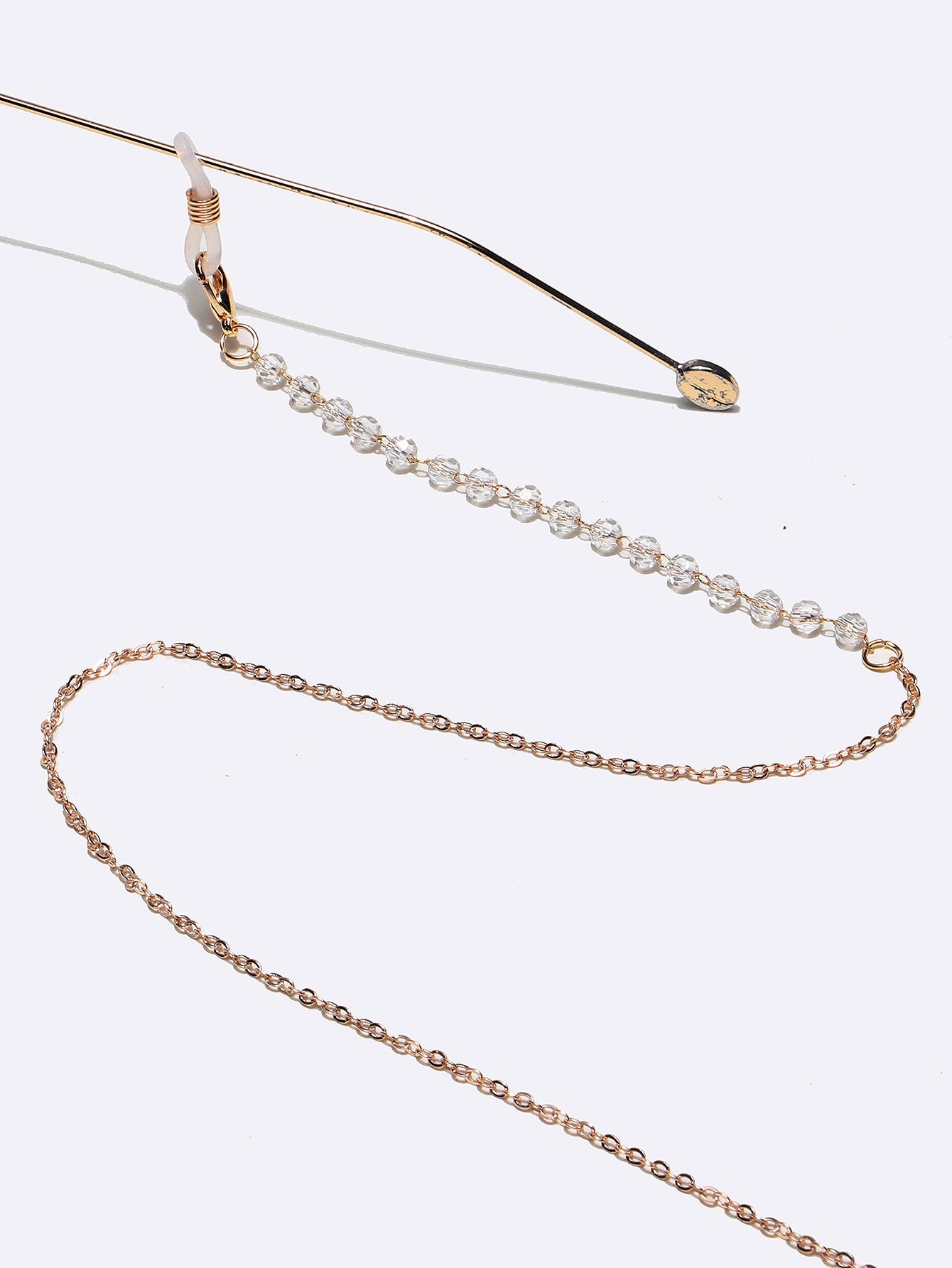 Fashion Gold Transparent Crystal Glasses Chain Anti-Lost Eyewear Accessory