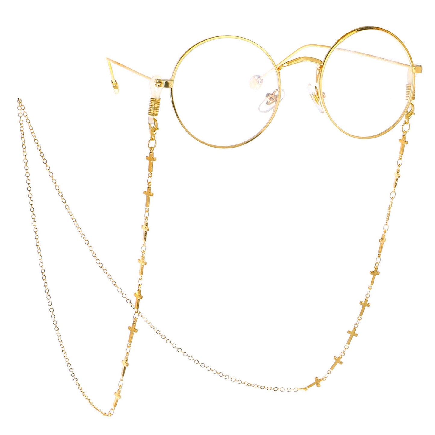 Fashion Chain Gold Cross Glasses Holder Necklace