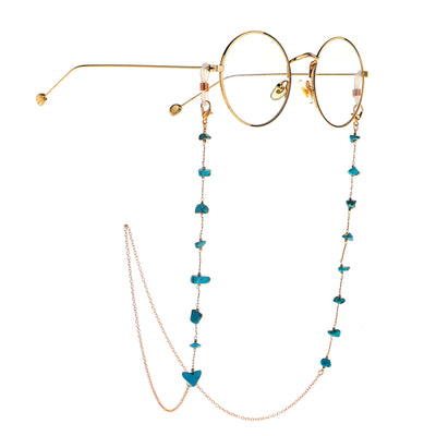 Fashion Chain Natural Turquoise Beads Handmade Eyeglasses Retainer