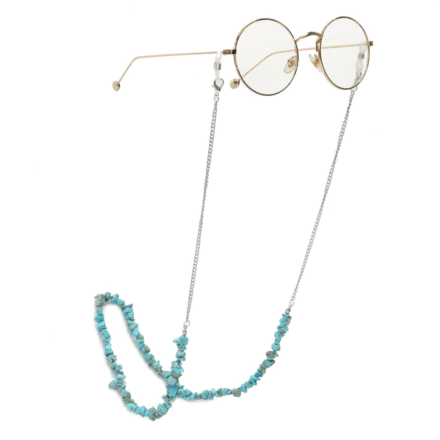 Fashion Chain Natural Turquoise Beads Handmade Glasses Holder Anti-Lost Lanyard