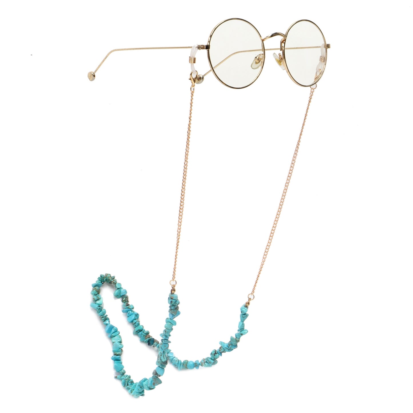 Fashion Chain Natural Turquoise Beads Handmade Glasses Holder Anti-Lost Lanyard