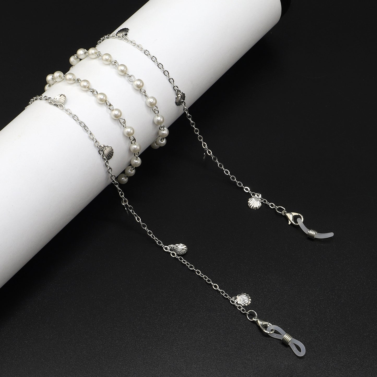 Fashion Silver Pearl Shell Glasses Chain Anti-Lost Eyewear Accessory