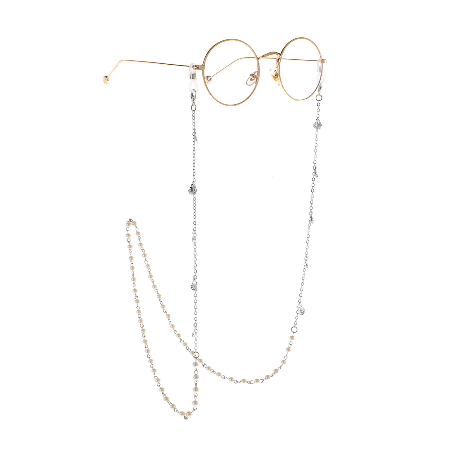 Fashion Silver Pearl Shell Glasses Chain Anti-Lost Eyewear Accessory