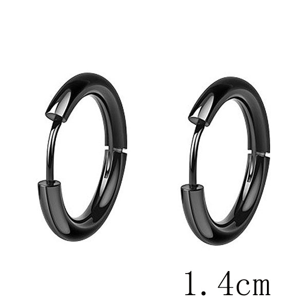 Stainless Steel Circle Hoop Earrings for Men - 10mm 12mm 14mm