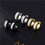 Fashion Punk Titanium Steel Zircon Inlay Earrings