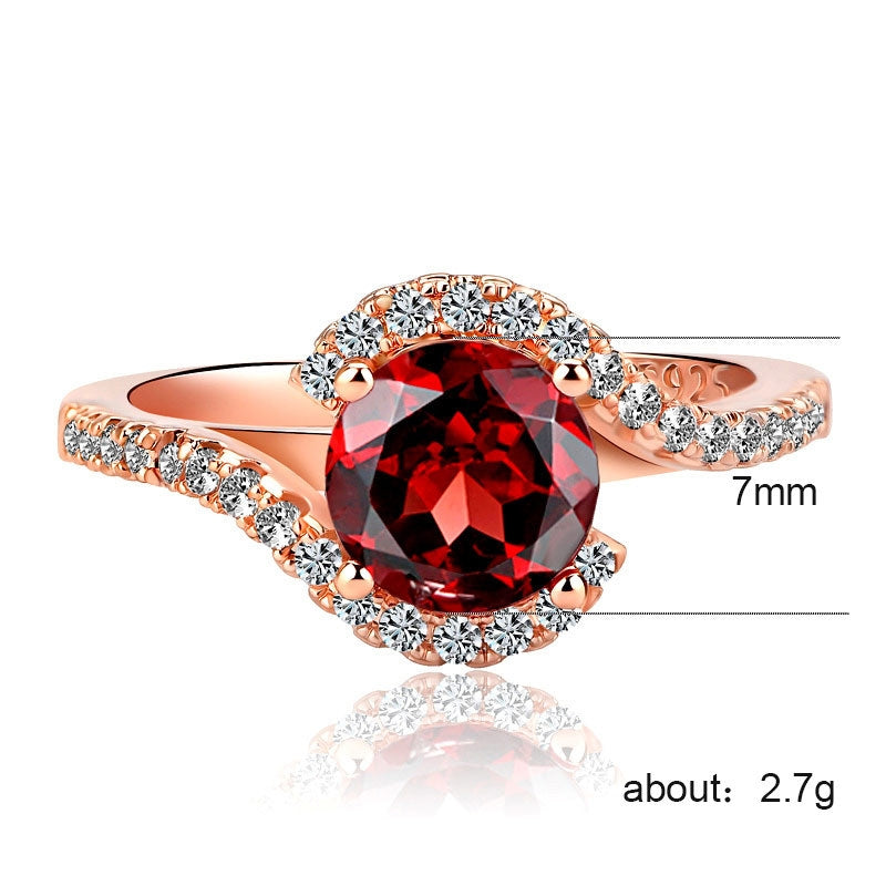 Fashion Classic Rose Gold Plated Copper Zircon Engagement Ring