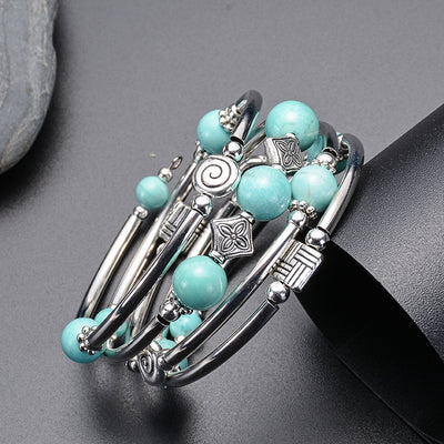 Fashion Multilayer Natural Stone Beaded Bracelet for Women