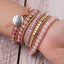 Fashion Color Block Natural Stone Beaded Wrap Bracelet