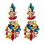 Fashion Rhinestone Geometric Flower Statement Earrings